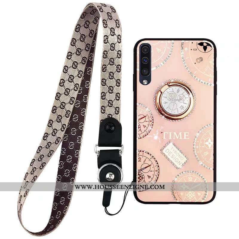Étui Samsung Galaxy A50 Fluide Doux Luxe Créatif Personnalité Téléphone Portable Étoile Coque Blanch