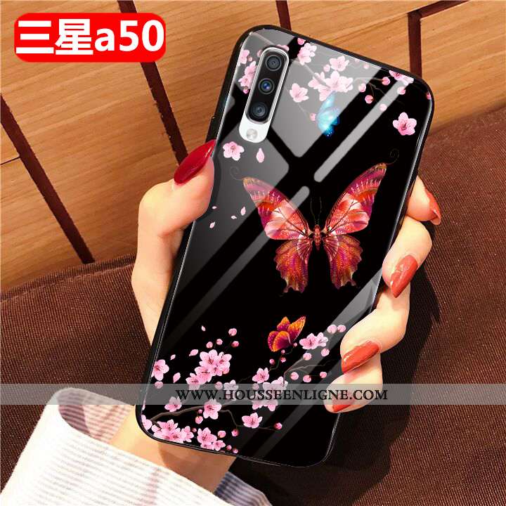 Étui Samsung Galaxy A50 Fluide Doux Silicone Vent Téléphone Portable Protection Tout Compris Noir
