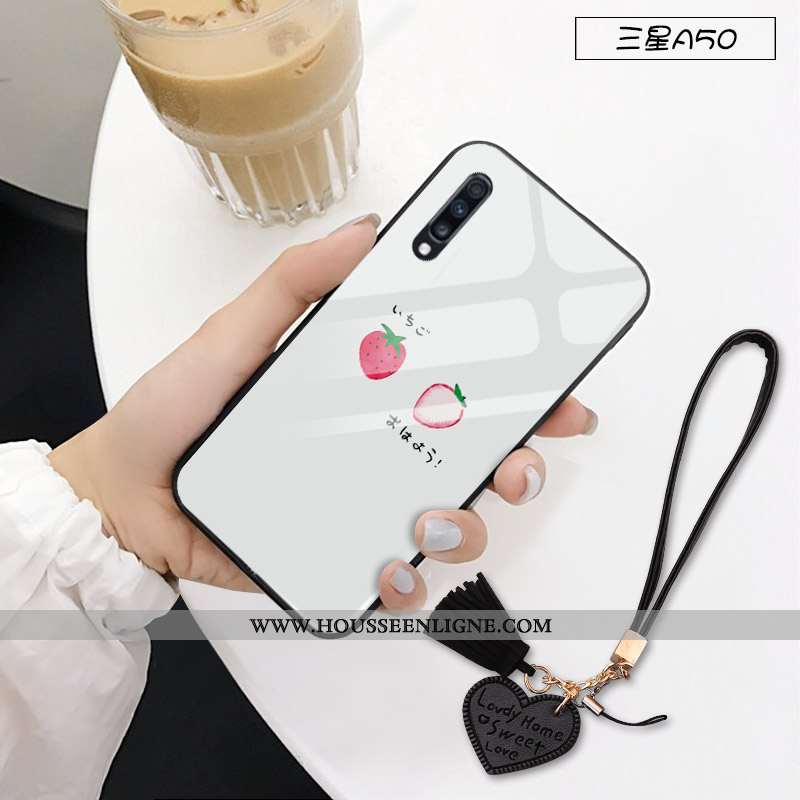 Étui Samsung Galaxy A50 Personnalité Créatif Protection Fluide Doux Amoureux Tout Compris Blanche