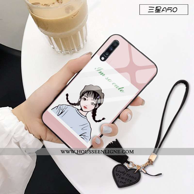 Étui Samsung Galaxy A50 Personnalité Créatif Protection Fluide Doux Amoureux Tout Compris Blanche