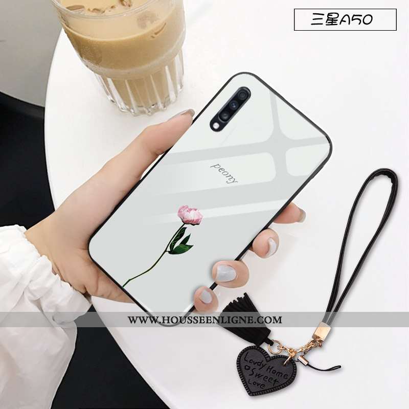 Étui Samsung Galaxy A50 Personnalité Créatif Protection Fluide Doux Amoureux Tout Compris Blanche