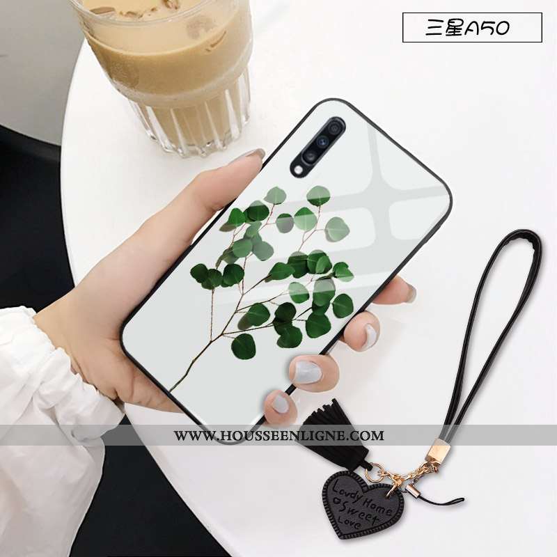 Étui Samsung Galaxy A50 Personnalité Créatif Protection Fluide Doux Amoureux Tout Compris Blanche