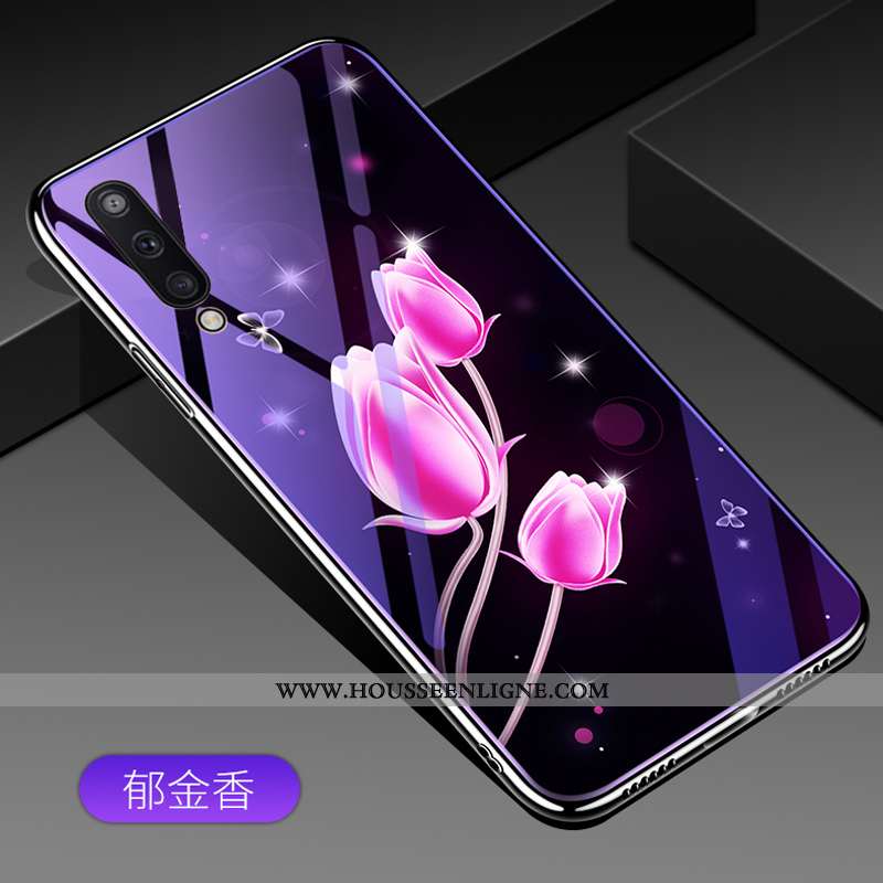 Étui Samsung Galaxy A50 Verre Dessin Animé Téléphone Portable Étoile Violet Protection