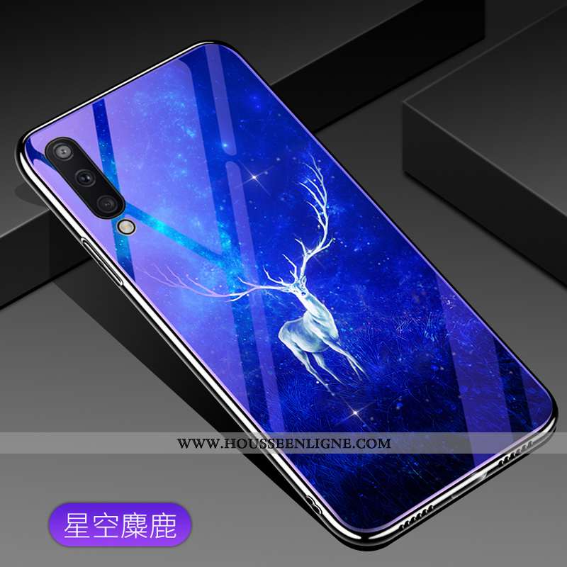 Étui Samsung Galaxy A50 Verre Dessin Animé Téléphone Portable Étoile Violet Protection