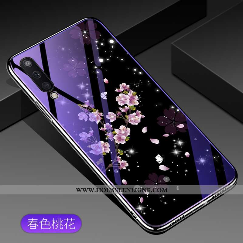 Étui Samsung Galaxy A50 Verre Dessin Animé Téléphone Portable Étoile Violet Protection