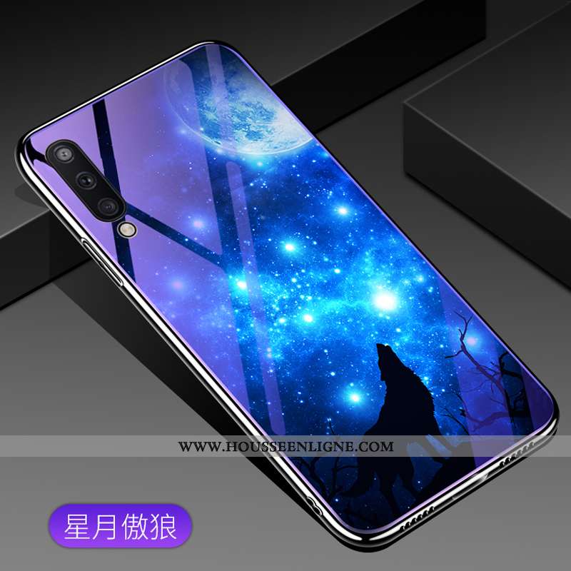 Étui Samsung Galaxy A50 Verre Dessin Animé Téléphone Portable Étoile Violet Protection