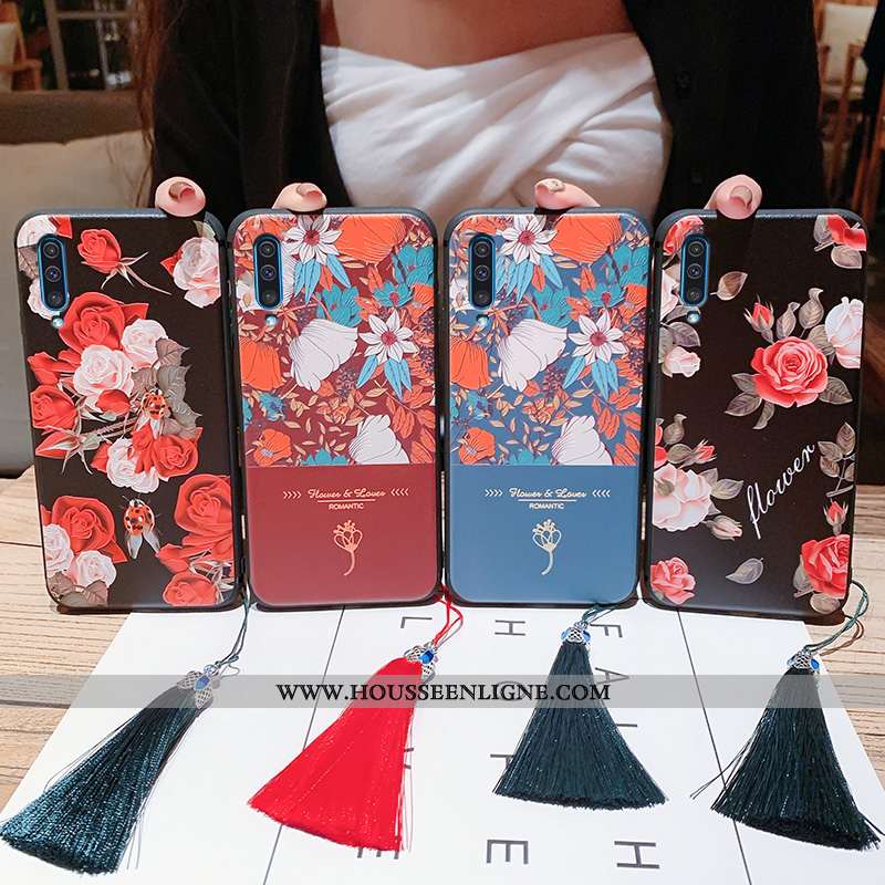 Étui Samsung Galaxy A50 Vintage Ultra Légère Vent Silicone Étoile Palais Bleu