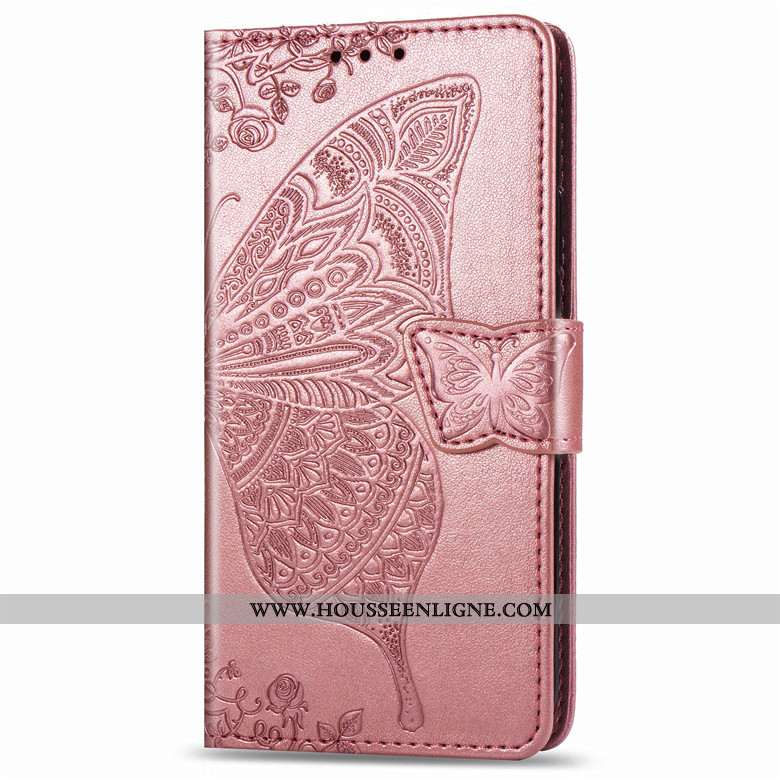 Étui Samsung Galaxy A50s Cuir Protection Violet Incassable Housse Fleur