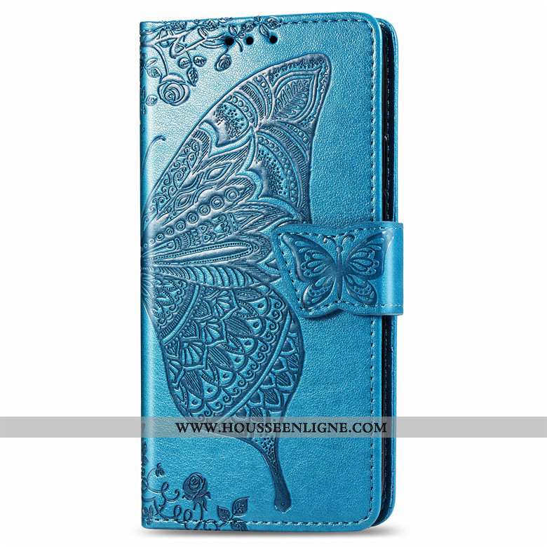Étui Samsung Galaxy A50s Cuir Protection Violet Incassable Housse Fleur