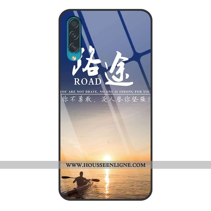 Étui Samsung Galaxy A50s Fluide Doux Silicone Tendance Net Rouge Téléphone Portable Étoile Miroir Bl