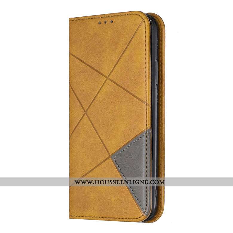 Étui Samsung Galaxy A51 Cuir Fluide Doux Téléphone Portable Protection Jaune Coque Étoile
