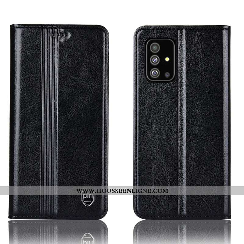 Étui Samsung Galaxy A51 Cuir Véritable Protection Rouge Téléphone Portable Housse Tout Compris