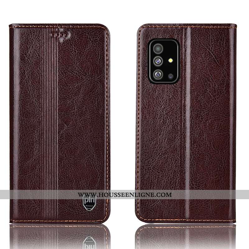 Étui Samsung Galaxy A51 Cuir Véritable Protection Rouge Téléphone Portable Housse Tout Compris
