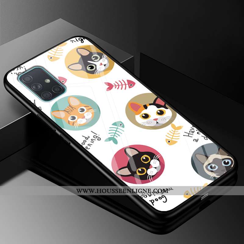 Étui Samsung Galaxy A51 Dessin Animé Silicone Difficile Tout Compris Bleu Personnalité