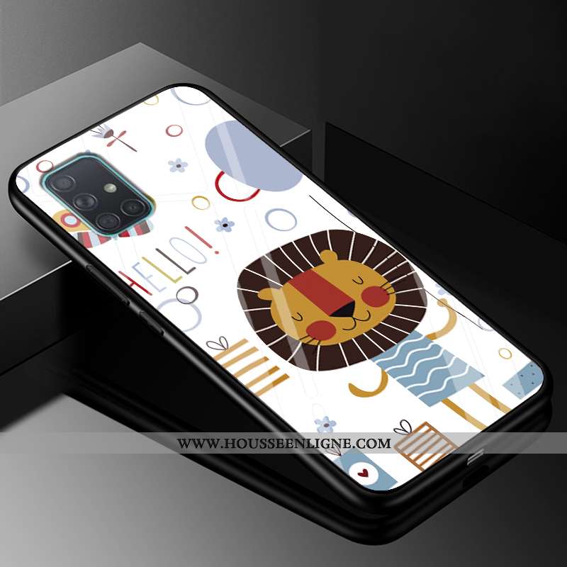 Étui Samsung Galaxy A51 Dessin Animé Silicone Difficile Tout Compris Bleu Personnalité