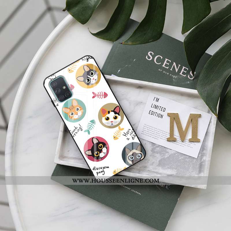 Étui Samsung Galaxy A51 Dessin Animé Silicone Difficile Tout Compris Bleu Personnalité