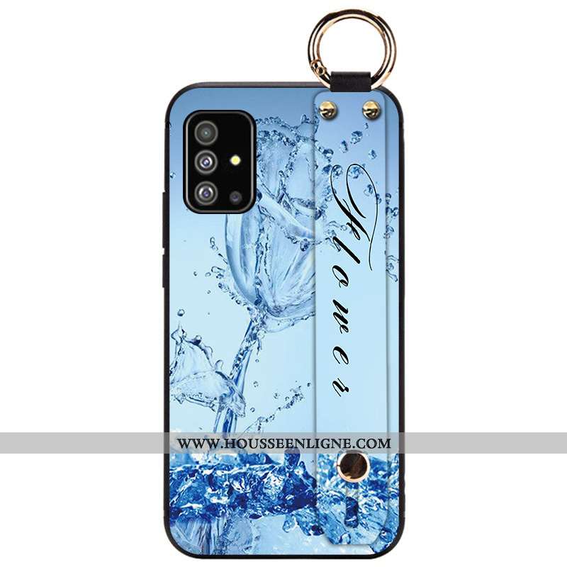 Étui Samsung Galaxy A51 Fluide Doux Silicone Personnalité Bleu Noir Créatif Coque