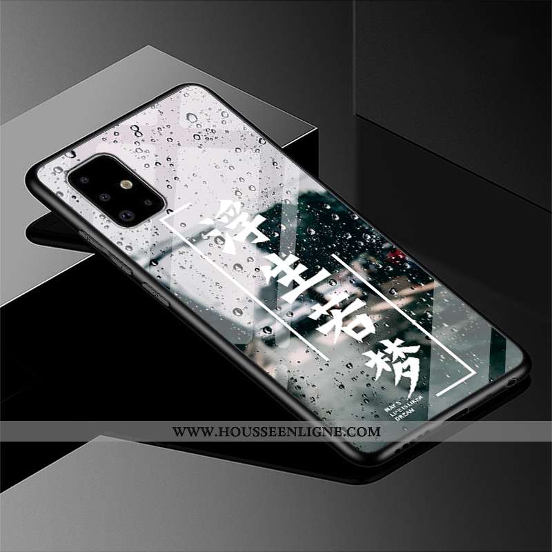 Étui Samsung Galaxy A51 Personnalité Tendance Étoile Protection Miroir Coque Délavé En Daim Noir