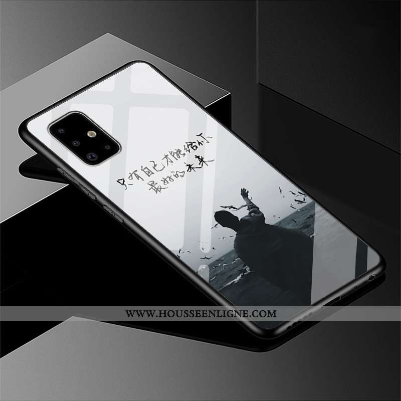 Étui Samsung Galaxy A51 Personnalité Tendance Étoile Protection Miroir Coque Délavé En Daim Noir