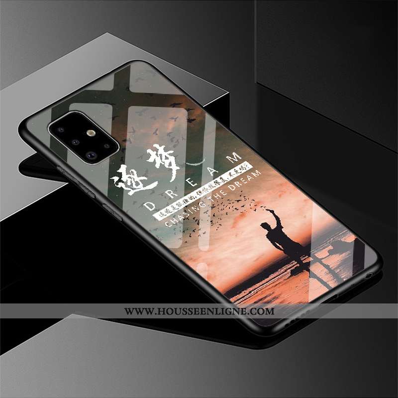 Étui Samsung Galaxy A51 Personnalité Tendance Étoile Protection Miroir Coque Délavé En Daim Noir