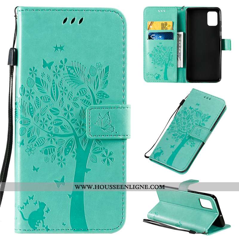 Étui Samsung Galaxy A51 Protection Cuir Clamshell Bleu Incassable Téléphone Portable Étoile