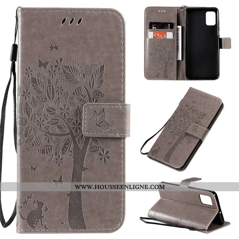 Étui Samsung Galaxy A51 Protection Cuir Clamshell Bleu Incassable Téléphone Portable Étoile