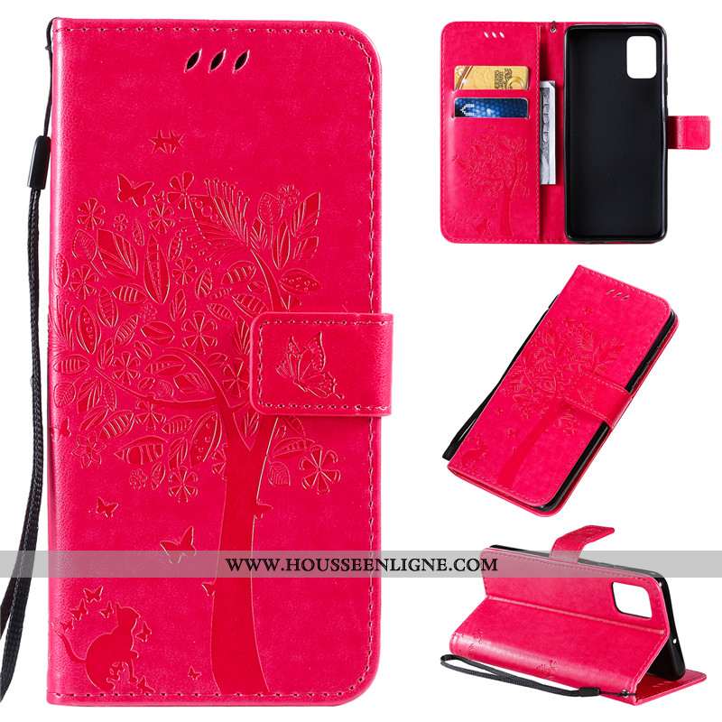 Étui Samsung Galaxy A51 Protection Cuir Clamshell Bleu Incassable Téléphone Portable Étoile