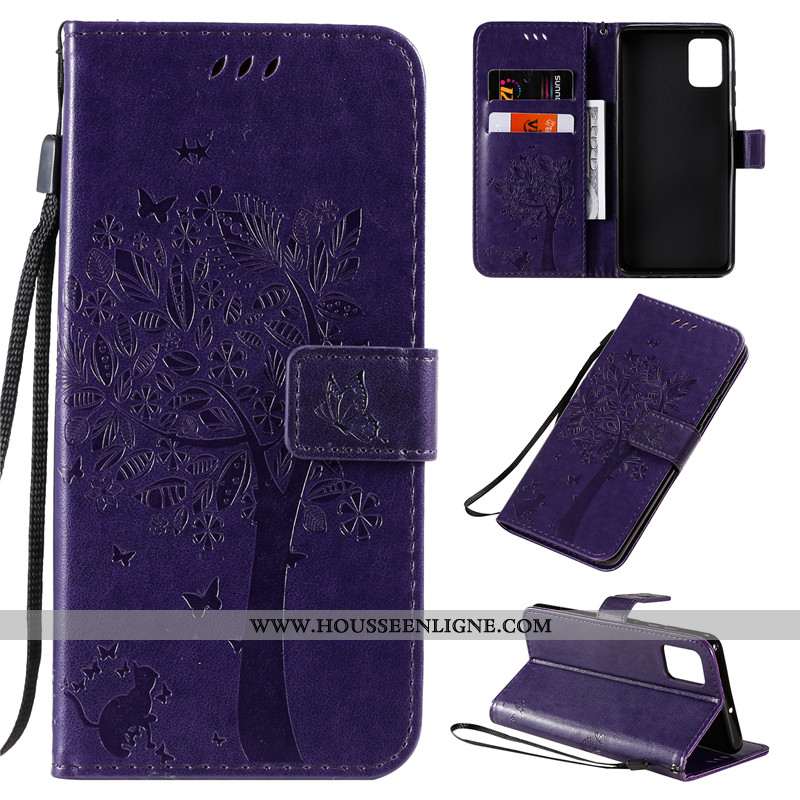 Étui Samsung Galaxy A51 Protection Cuir Clamshell Bleu Incassable Téléphone Portable Étoile