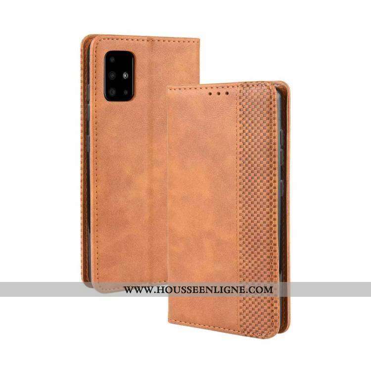 Étui Samsung Galaxy A51 Protection Cuir Coque Silicone Housse Kaki Khaki