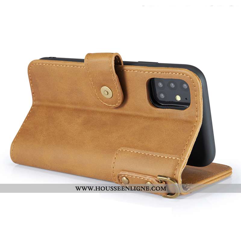 Étui Samsung Galaxy A51 Protection Cuir Véritable Téléphone Portable Bleu Marin Housse Portefeuille 