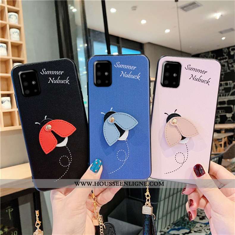 Étui Samsung Galaxy A51 Protection Fluide Doux Coque Téléphone Portable Mode Étoile Bleu