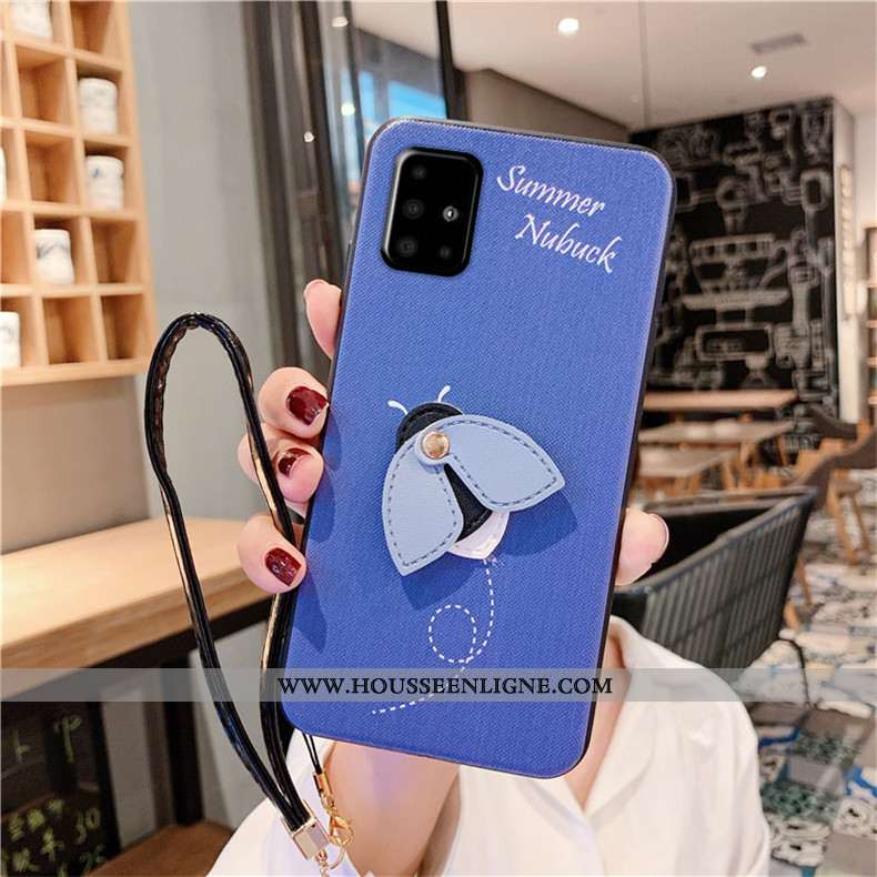 Étui Samsung Galaxy A51 Protection Fluide Doux Coque Téléphone Portable Mode Étoile Bleu