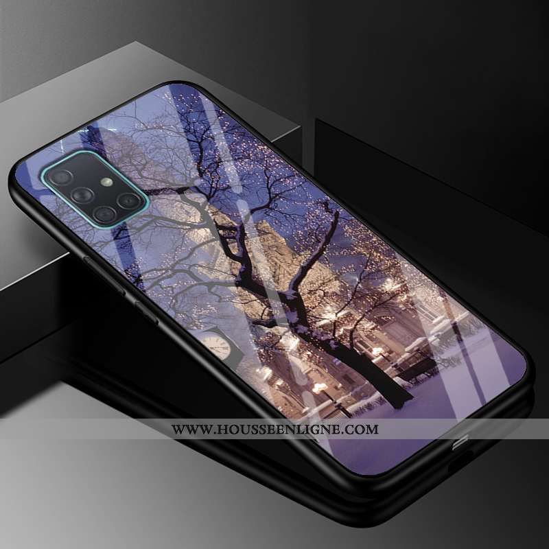 Étui Samsung Galaxy A51 Protection Verre Créatif Incassable Mode Silicone Tout Compris Violet