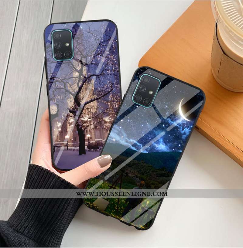 Étui Samsung Galaxy A51 Protection Verre Créatif Incassable Mode Silicone Tout Compris Violet