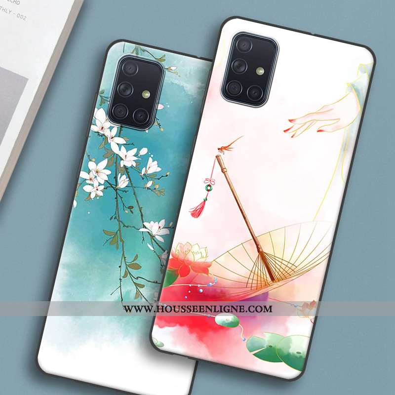 Étui Samsung Galaxy A51 Silicone Protection Rose Coque Étoile Style Chinois