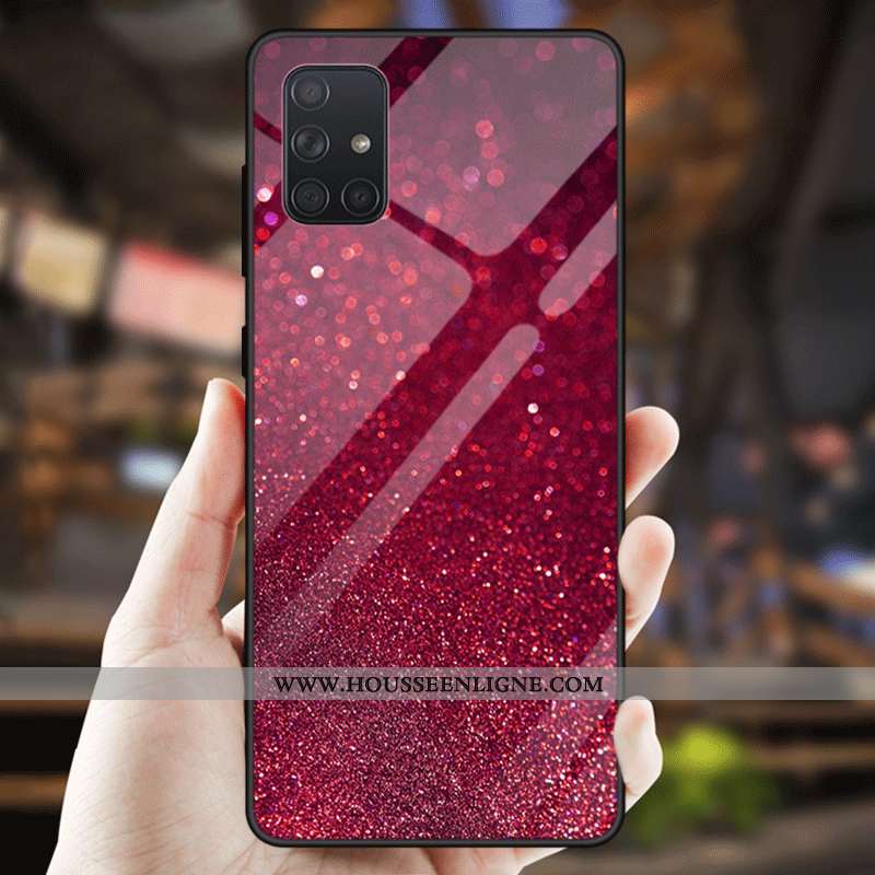 Étui Samsung Galaxy A51 Verre Personnalité Tout Compris Tendance Téléphone Portable Dégradé Miroir G