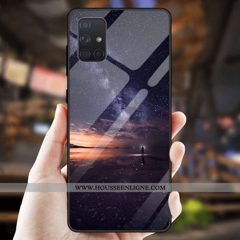 Étui Samsung Galaxy A51 Verre Personnalité Tout Compris Tendance Téléphone Portable Dégradé Miroir G