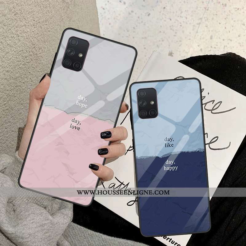 Étui Samsung Galaxy A51 Verre Personnalité Tout Compris Tendance Téléphone Portable Dégradé Miroir G