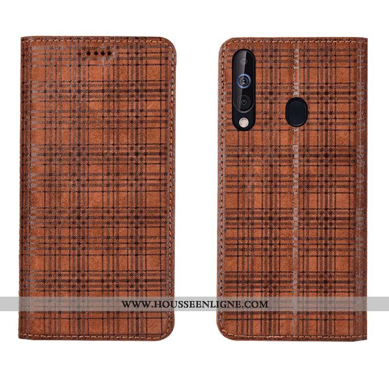 Étui Samsung Galaxy A60 Cuir Protection Étoile Téléphone Portable Véritable Velours Marron