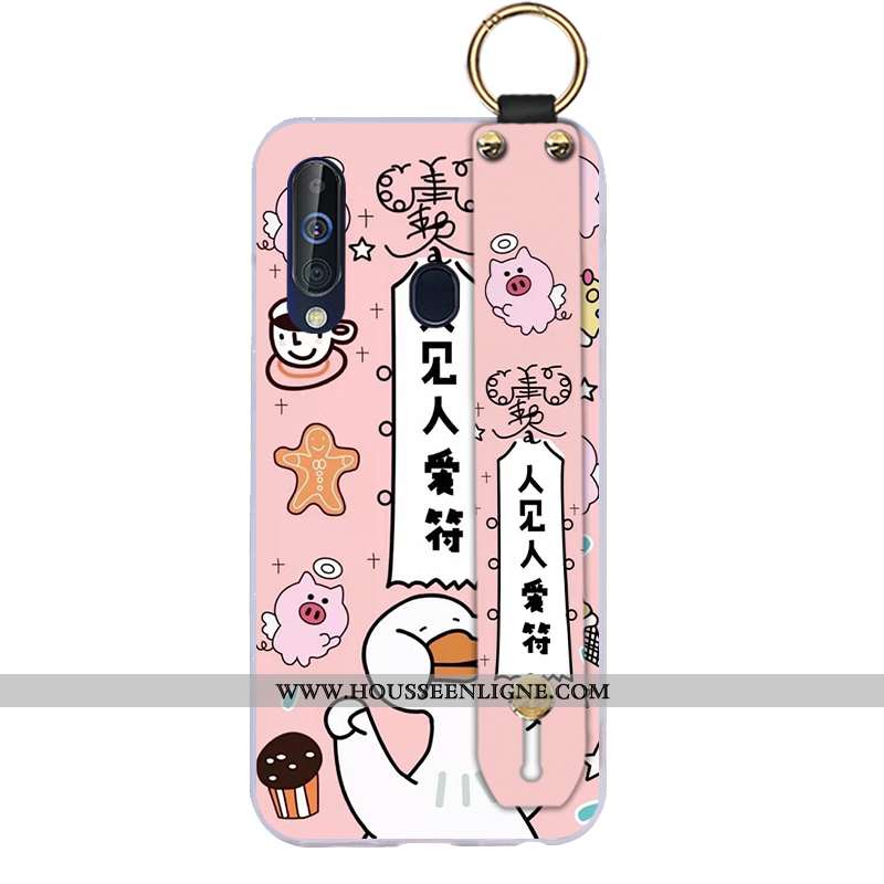 Étui Samsung Galaxy A60 Dessin Animé Tendance Fluide Doux Incassable Téléphone Portable Bleu Style C