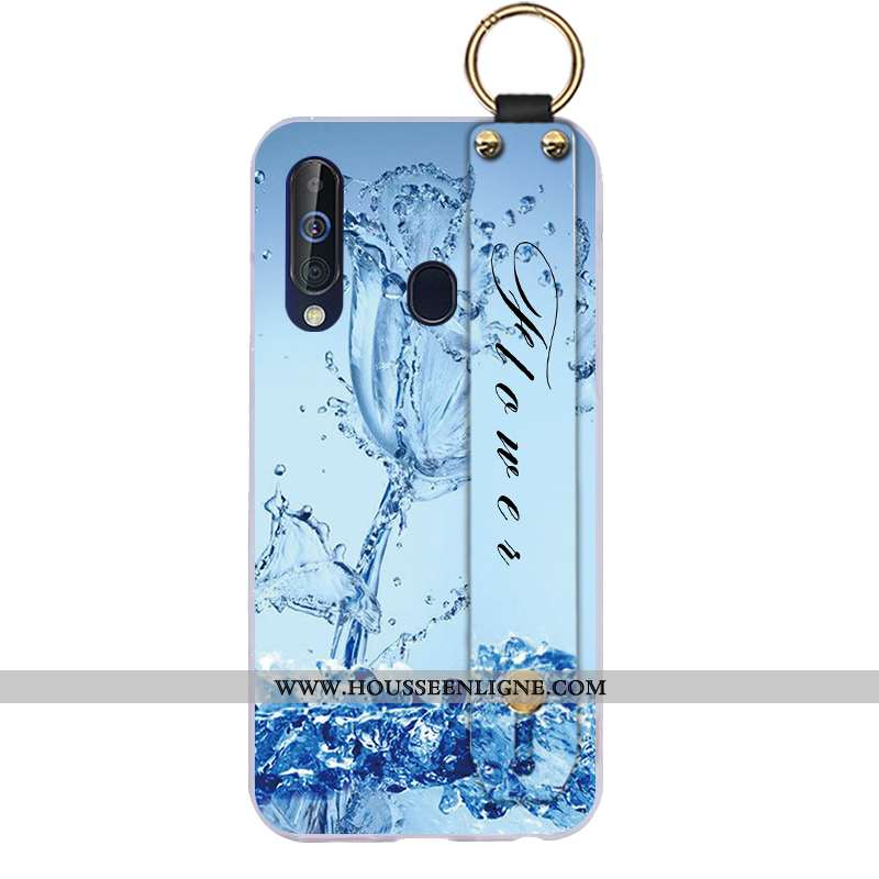 Étui Samsung Galaxy A60 Dessin Animé Tendance Fluide Doux Incassable Téléphone Portable Bleu Style C