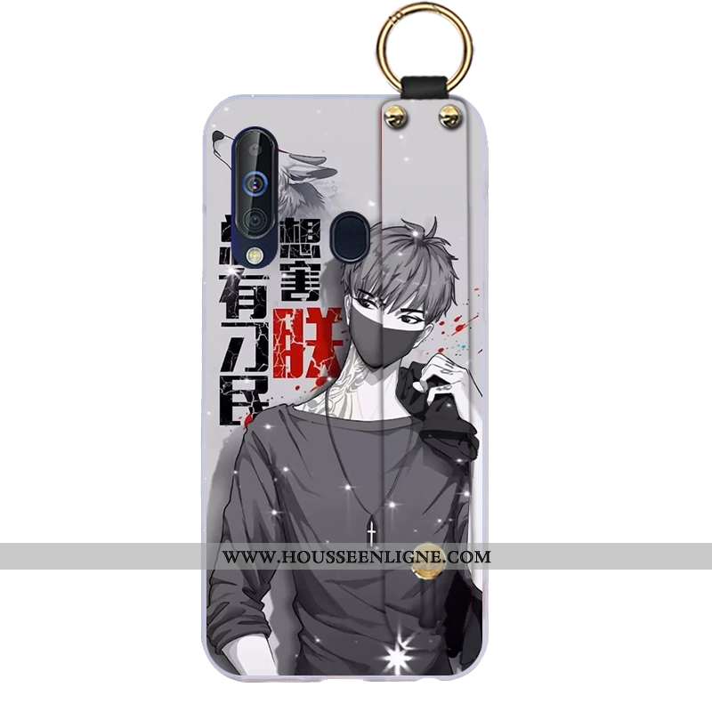 Étui Samsung Galaxy A60 Dessin Animé Tendance Fluide Doux Incassable Téléphone Portable Bleu Style C