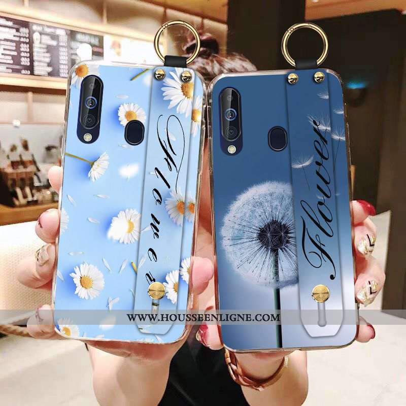 Étui Samsung Galaxy A60 Dessin Animé Tendance Fluide Doux Incassable Téléphone Portable Bleu Style C