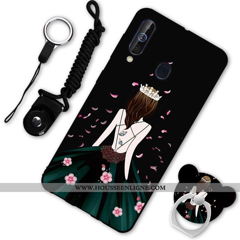 Étui Samsung Galaxy A60 Fluide Doux Téléphone Portable Rouge Incassable Étoile Coque
