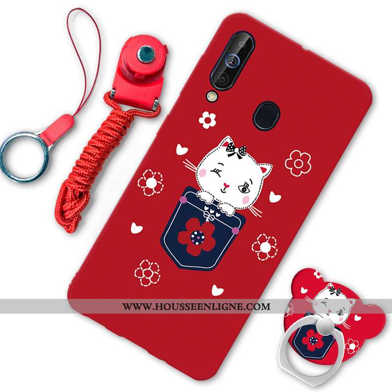 Étui Samsung Galaxy A60 Fluide Doux Téléphone Portable Rouge Incassable Étoile Coque