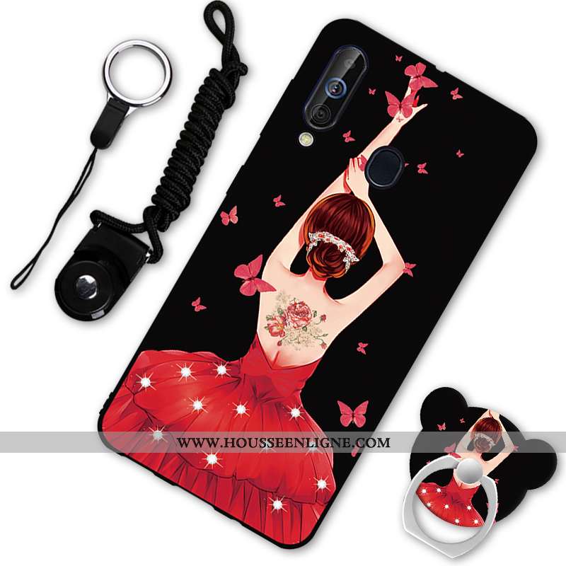 Étui Samsung Galaxy A60 Fluide Doux Téléphone Portable Rouge Incassable Étoile Coque