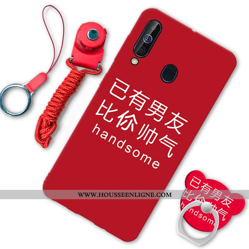 Étui Samsung Galaxy A60 Fluide Doux Téléphone Portable Rouge Incassable Étoile Coque