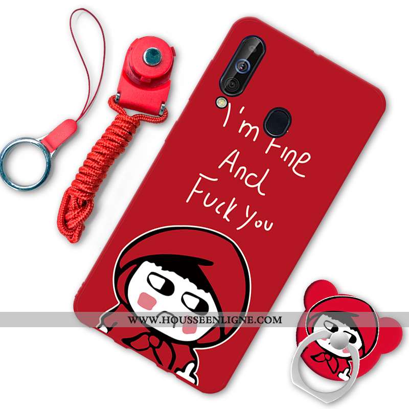 Étui Samsung Galaxy A60 Fluide Doux Téléphone Portable Rouge Incassable Étoile Coque