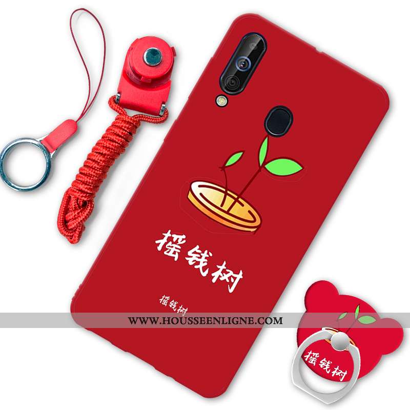 Étui Samsung Galaxy A60 Fluide Doux Téléphone Portable Rouge Incassable Étoile Coque