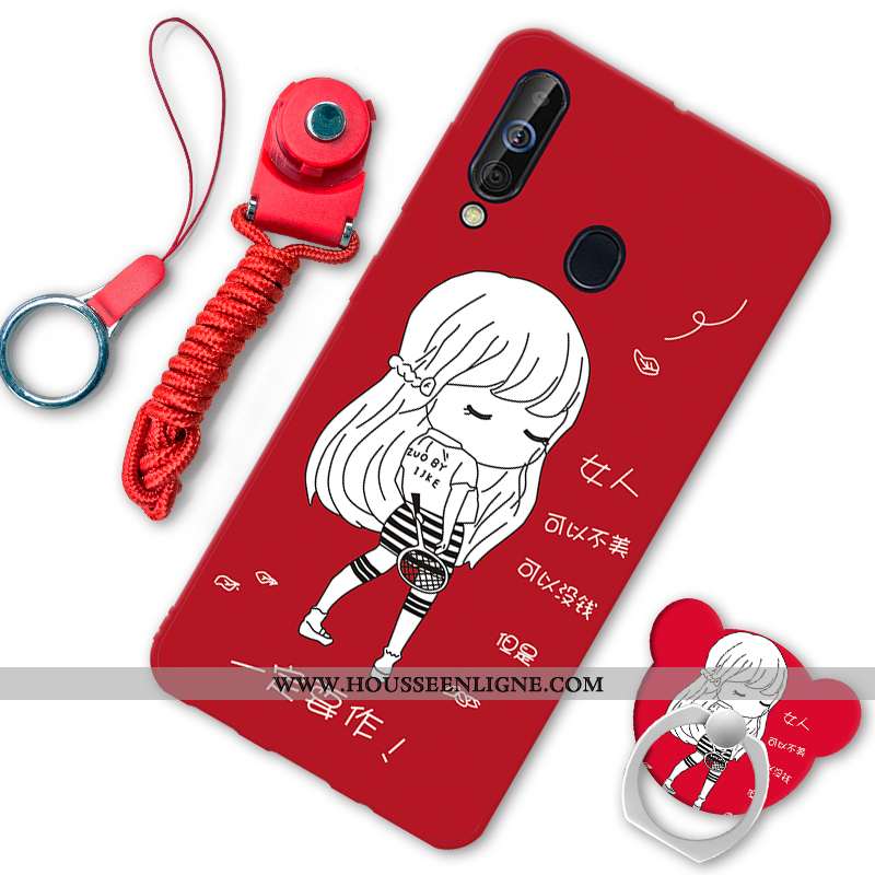 Étui Samsung Galaxy A60 Fluide Doux Téléphone Portable Rouge Incassable Étoile Coque